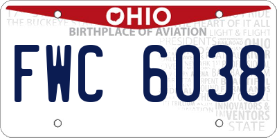OH license plate FWC6038