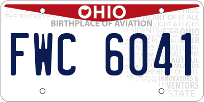 OH license plate FWC6041