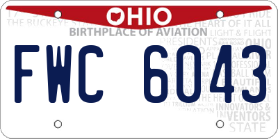 OH license plate FWC6043