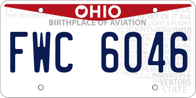 OH license plate FWC6046