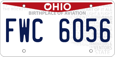 OH license plate FWC6056