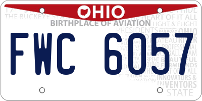 OH license plate FWC6057