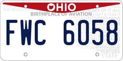 OH license plate FWC6058