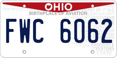 OH license plate FWC6062
