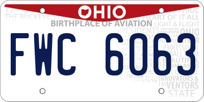 OH license plate FWC6063