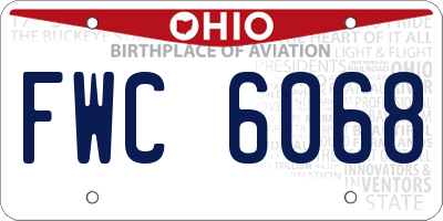 OH license plate FWC6068