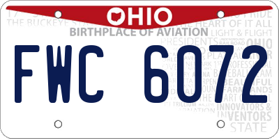 OH license plate FWC6072