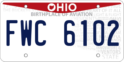 OH license plate FWC6102