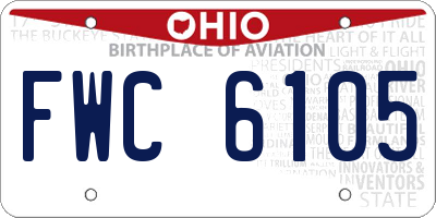 OH license plate FWC6105