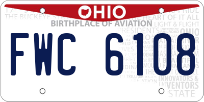OH license plate FWC6108