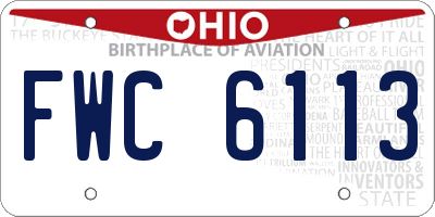 OH license plate FWC6113