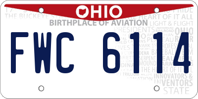 OH license plate FWC6114