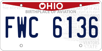 OH license plate FWC6136