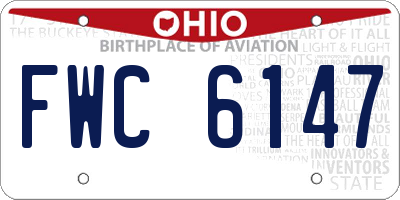 OH license plate FWC6147