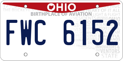 OH license plate FWC6152