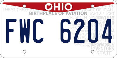 OH license plate FWC6204