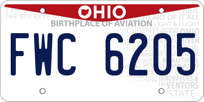 OH license plate FWC6205