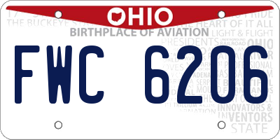 OH license plate FWC6206