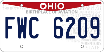 OH license plate FWC6209