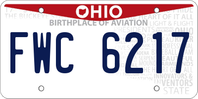 OH license plate FWC6217