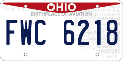OH license plate FWC6218