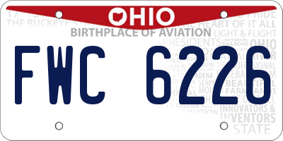 OH license plate FWC6226