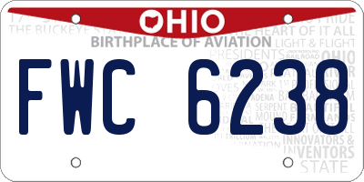 OH license plate FWC6238