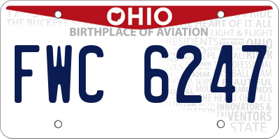 OH license plate FWC6247