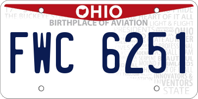 OH license plate FWC6251