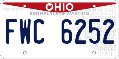 OH license plate FWC6252
