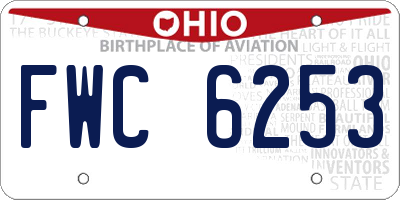 OH license plate FWC6253