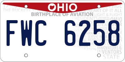 OH license plate FWC6258