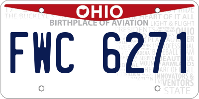 OH license plate FWC6271