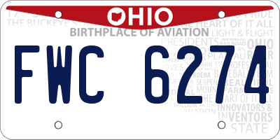 OH license plate FWC6274