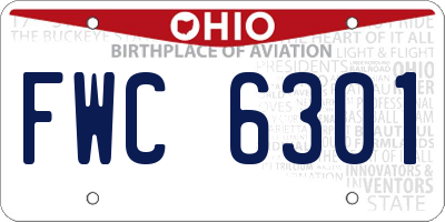 OH license plate FWC6301