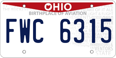 OH license plate FWC6315