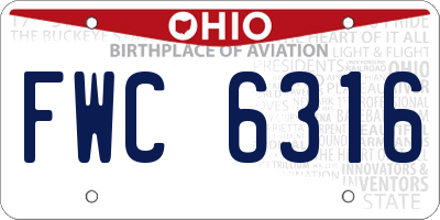 OH license plate FWC6316