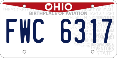 OH license plate FWC6317