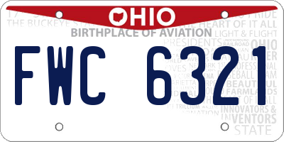 OH license plate FWC6321