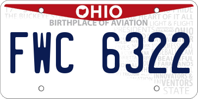 OH license plate FWC6322