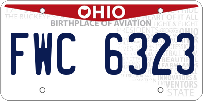 OH license plate FWC6323