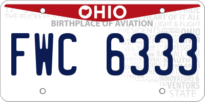 OH license plate FWC6333