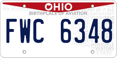 OH license plate FWC6348