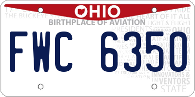 OH license plate FWC6350