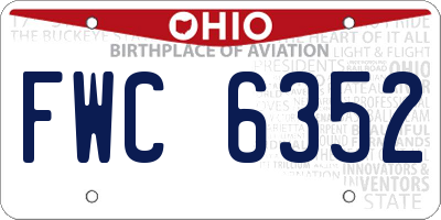 OH license plate FWC6352