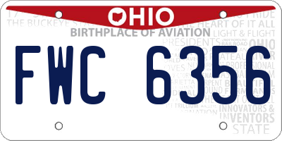 OH license plate FWC6356