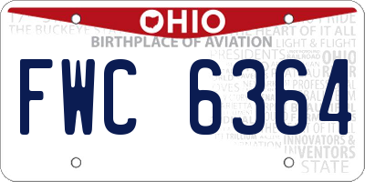 OH license plate FWC6364