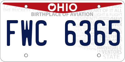 OH license plate FWC6365