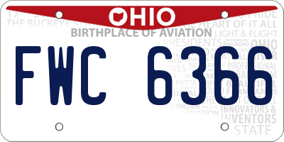 OH license plate FWC6366