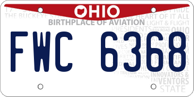 OH license plate FWC6368